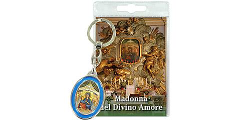 Portachiavi Madonna Divino Amore con preghiera in italiano