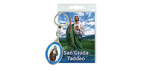 Portachiavi doppio San Giuda Taddeo con preghiera in italiano