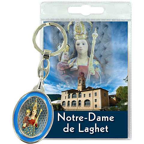 Portachiavi Notre Dame de Laghet con preghiera in francese