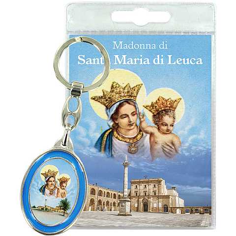 Portachiavi Madonna di Santa Maria di Leuca con preghiera in italiano