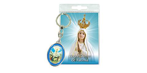 Portachiavi Madonna di Fatima con preghiera in francese