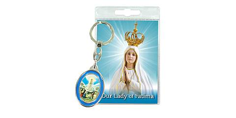 Portachiavi Madonna di Fatima con preghiera in inglese