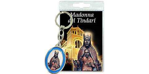 Portachiavi Madonna di Tindari con preghiera in italiano