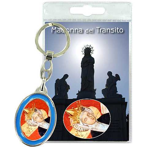 Portachiavi Madonna del Transito con preghiera in italiano