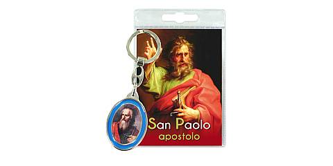 Portachiavi doppio San Paolo apostolo con preghiera in italiano