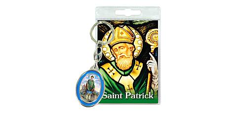 Portachiavi doppio Saint Patrick con preghiera in inglese