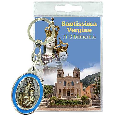 Portachiavi Madonna di Gibilmanna con preghiera in italiano