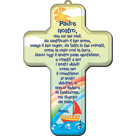 Crocifisso Per Bambini Con La Preghiera Del Padre Nostro In Italiano 12 X 18 Cm 7148pnit Ferrari Arrighetti