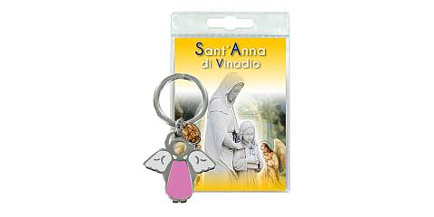 Portachiavi angelo Sant'Anna con preghiera in italiano