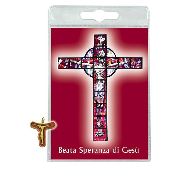 Blister C) Beata Speranza di Gesù con croce in ulivo - italiano