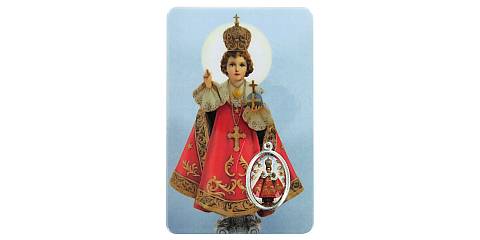 Card Gesù Bambino di Praga in PVC - 5,5 x 8,5 cm - spagnolo