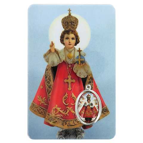 Card Gesù Bambino di Praga in PVC - 5,5 x 8,5 cm - spagnolo