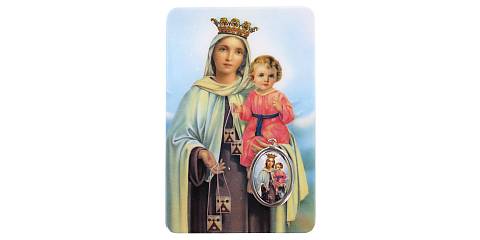 Card Madonna del Carmelo in PVC - 5,5 x 8,5 cm - inglese
