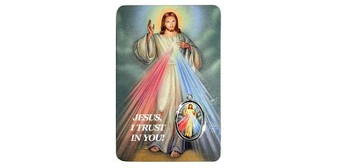 Card Gesù Misericordioso in PVC - 5,5 x 8,5 cm - inglese