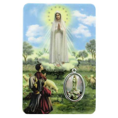 Card Madonna di Fatima in PVC - 5,5 x 8,5 cm - spagnolo