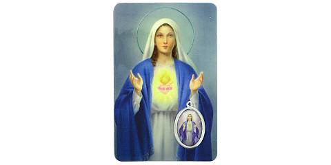 Card Sacro Cuore di Maria in PVC - misura 5,5 x 8,5 cm - inglese