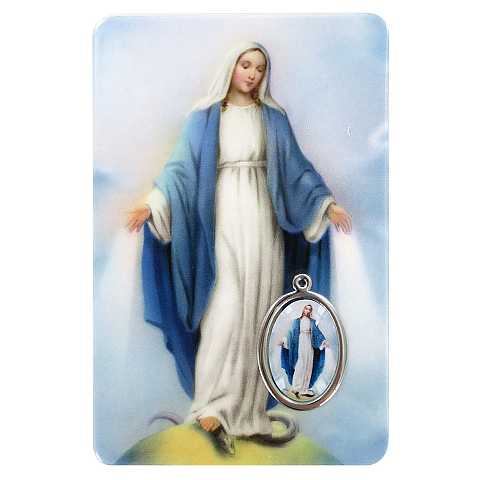 Card Madonna Miracolosa in PVC - misura 5,5 x 8,5 cm - Spagnolo