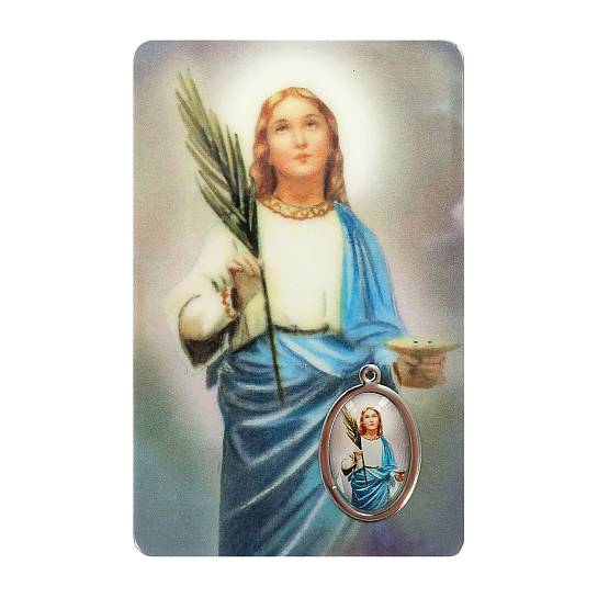 Card Santa Lucia in PVC - 5,5 x 8,5 cm - inglese