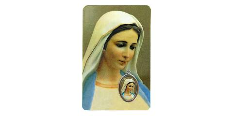 Card Madonna di Megjugorje in PVC - 5,5 x 8,5 cm - spagnolo