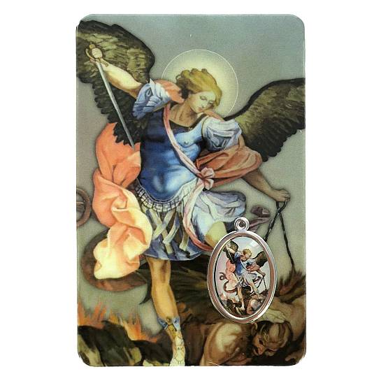 Card San Michele Arcangelo in PVC - misura 5,5 x 8,5 cm - Spagnolo