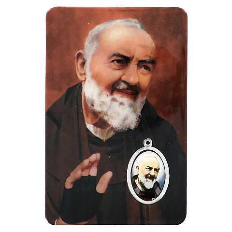 Card Padre Pio in PVC - 5,5 x 8,5 cm - inglese