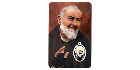 Card Padre Pio in PVC - 5,5 x 8,5 cm - Spagnolo