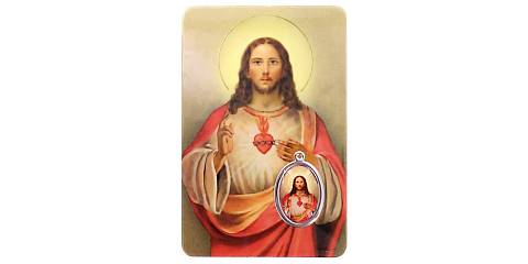 Card Sacro Cuore di Gesù in PVC - misura 5,5 x 8,5 cm - Italiano