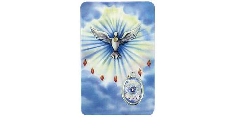 Card Spirito Santo in PVC - 5,5 x 8,5 cm - Inglese