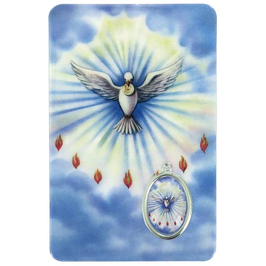 Card Spirito Santo in PVC - 5,5 x 8,5 cm - Inglese