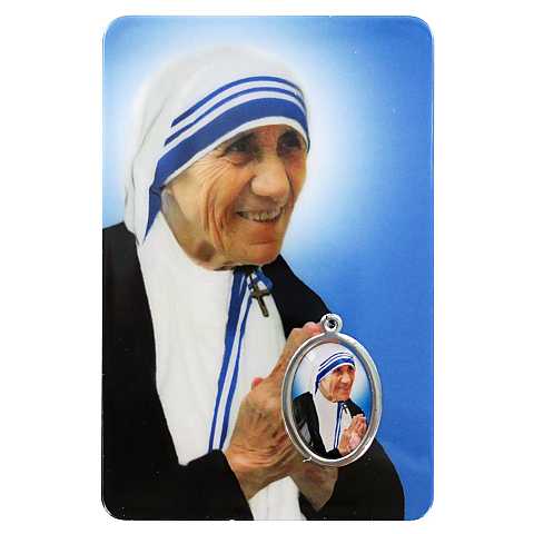 Card Madre Teresa di Calcutta in PVC - 5,5 x 8,5 cm - spagnolo