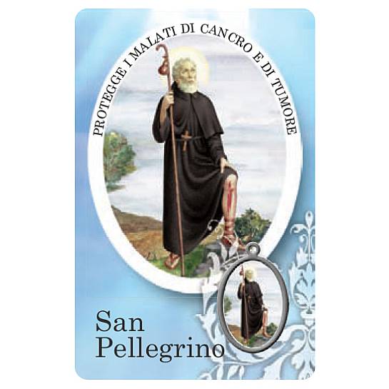 Card San Pellegrino della guarigione in PVC - 5,5 x 8,5 cm - Italiano