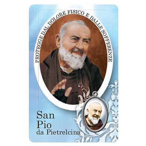Card San Pio di Pietrelcina della guarigione in PVC - 5,5 x 8,5 cm - Italiano