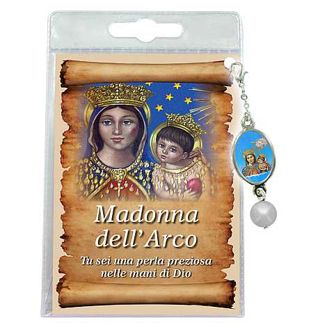 Blister con ciondolo medaglia e perla Madonna dell Arco - italiano