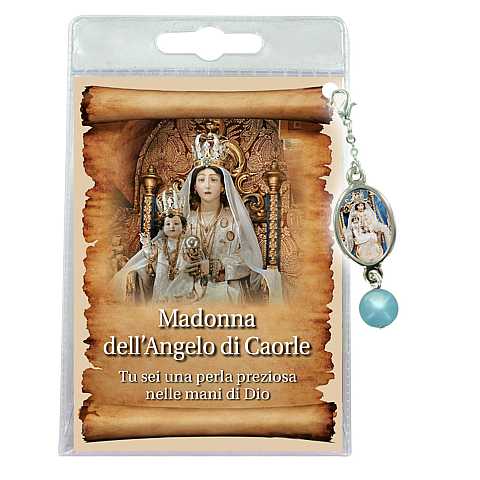Blister con ciondolo medaglia e perla Madonna dell'Angelo di Caorle - italiano