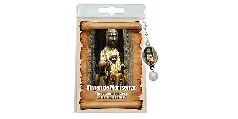Blister con ciondolo medaglia e perla Madonna di Montserrat - spagnolo