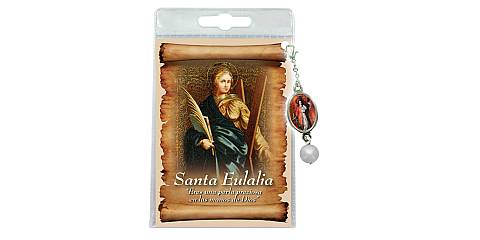 Blister con ciondolo medaglia e perla Sant Eulalia - spagnolo