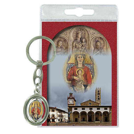 Portachiavi Madonna di Impruneta  B  con preghiera in italiano