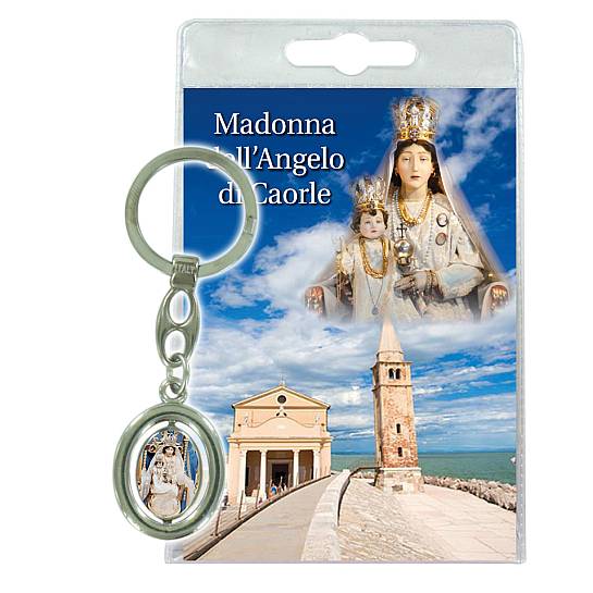 Blister B  Madonna di Caorle con Portachiavi con preghiera in italiano
