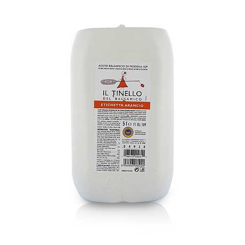 Tanica di Aceto Balsamico di Modena IGP, 5 litri , etichetta arancio