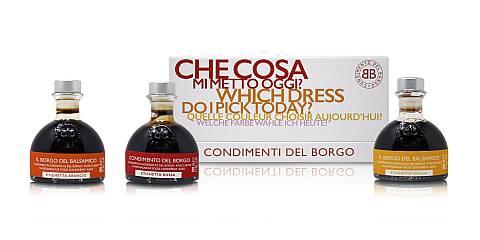Confezione Regalo Bauletto Con Tris Condimenti Agrodolci, 3 Bottiglie Da 100 Ml