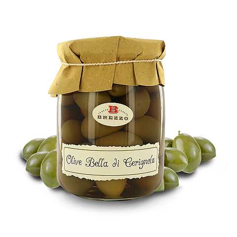 Olive Bella Di Cerignola In Salamoia, Intere, Con Nocciolo, 580 Grammi