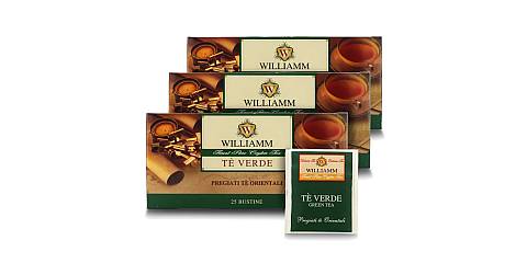 Tè Verde Di Ceylon, 25 Filtri, 50 Grammi - Williamm