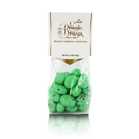 Confetti con mandorla tostata ricoperta di cioccolato bianco al gusto menta e liquirizia, verdi/neri - Linea 