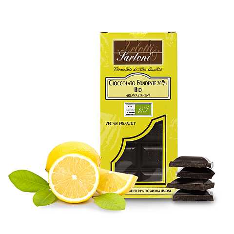 Tavoletta Di Cioccolato Fondente 70% Al Limone, 90 Grammi