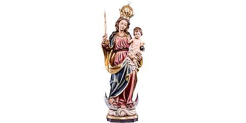Statua della Madonna Bavarese da 40 cm in legno dipinto con colori a olio - Demetz Deur