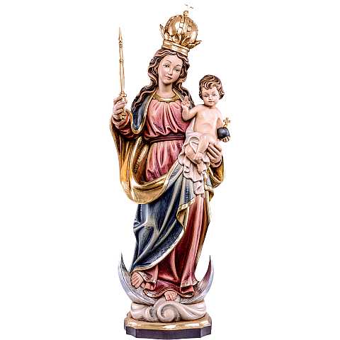 Statua della Madonna Bavarese da 50 cm in legno dipinto con colori a olio - Demetz Deur