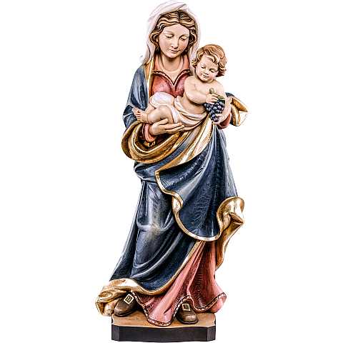 Statua della Madonna dell'uva da 85 cm in legno dipinto con colori a olio - Demetz Deur