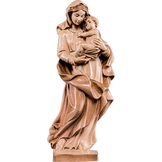 Statua della Madonna dei nomadi da 30 cm in legno, 3 toni di marrone - Demetz Deur