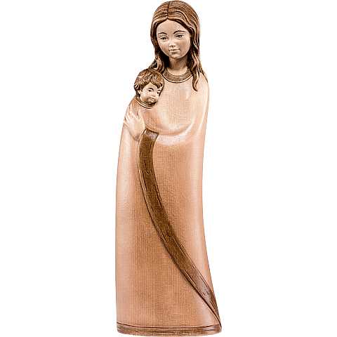Statua della Madonna Jasmine in legno, 3 toni di marrone, linea da 20 cm, Madonne stile moderno - Demetz Deur