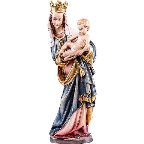 Statua della Madonna di Salisburgo in legno dipinto a mano, linea da 27 cm, Madonne Stile Gotico - Demetz Deur